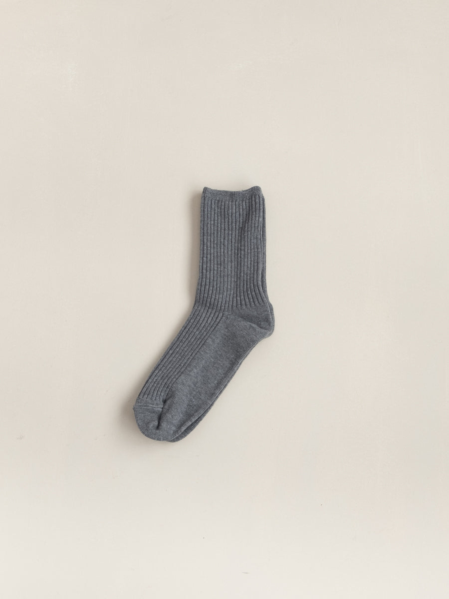 Unisex nutral colour cotton 2x2 ribbed socks