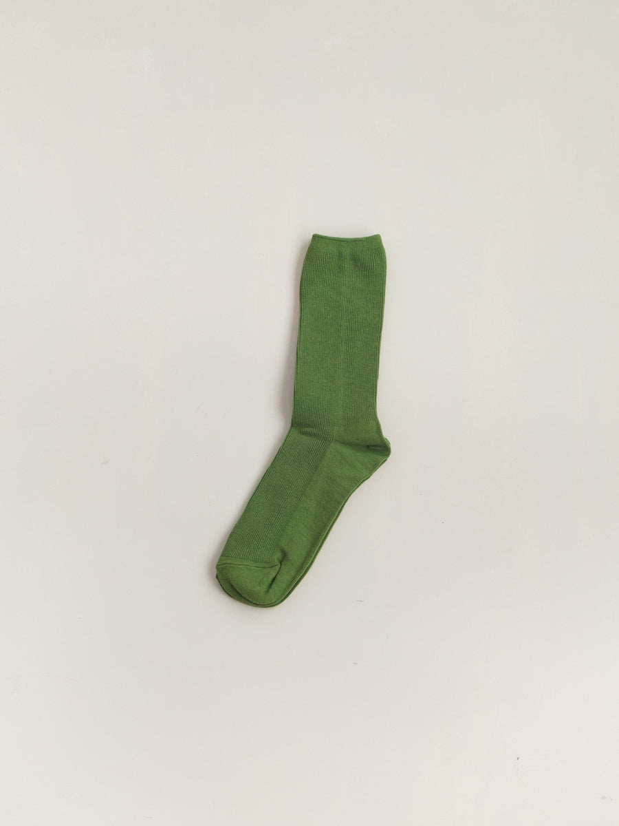 Fine ribbed socks - Green Olive