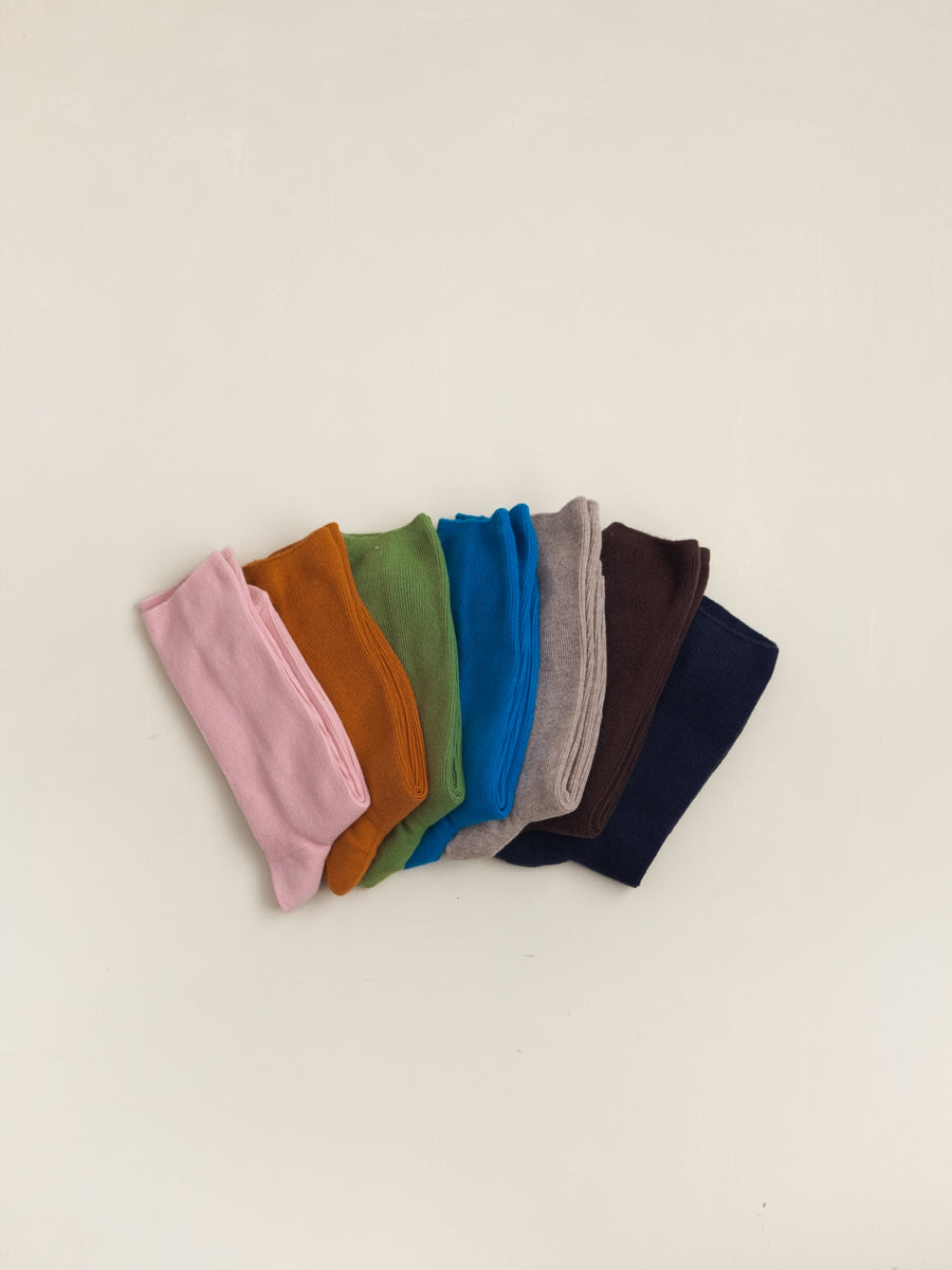 Fine ribbed socks - Green Olive