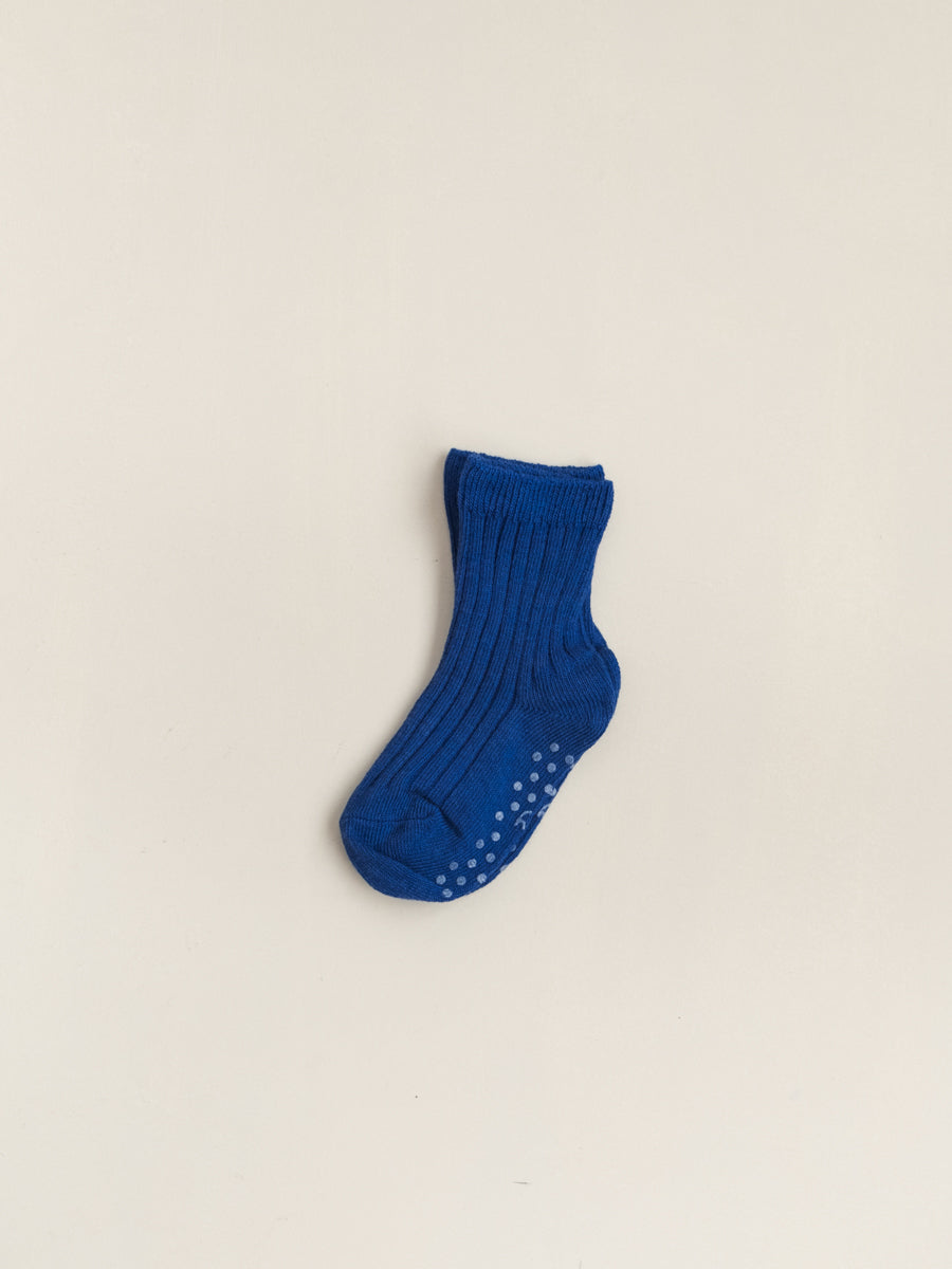 Non-slip cotton ribbed baby socks