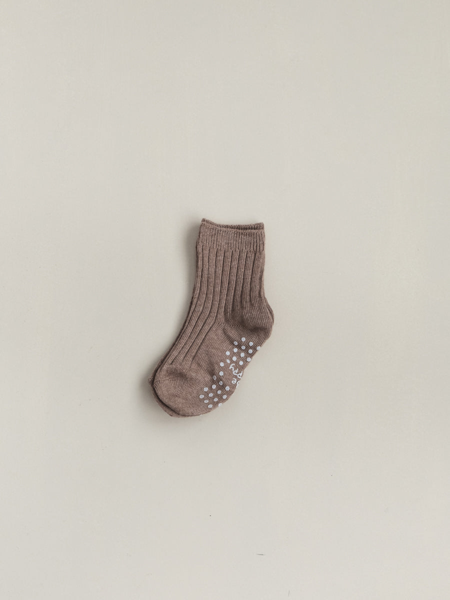 Non-slip cotton ribbed baby socks