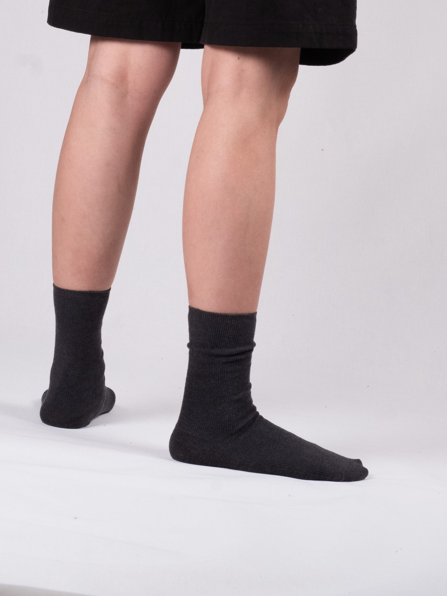 Fine ribbed socks - Charcoal