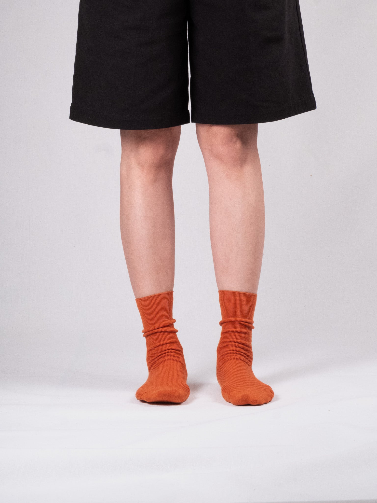 Fine ribbed socks - Persimmon