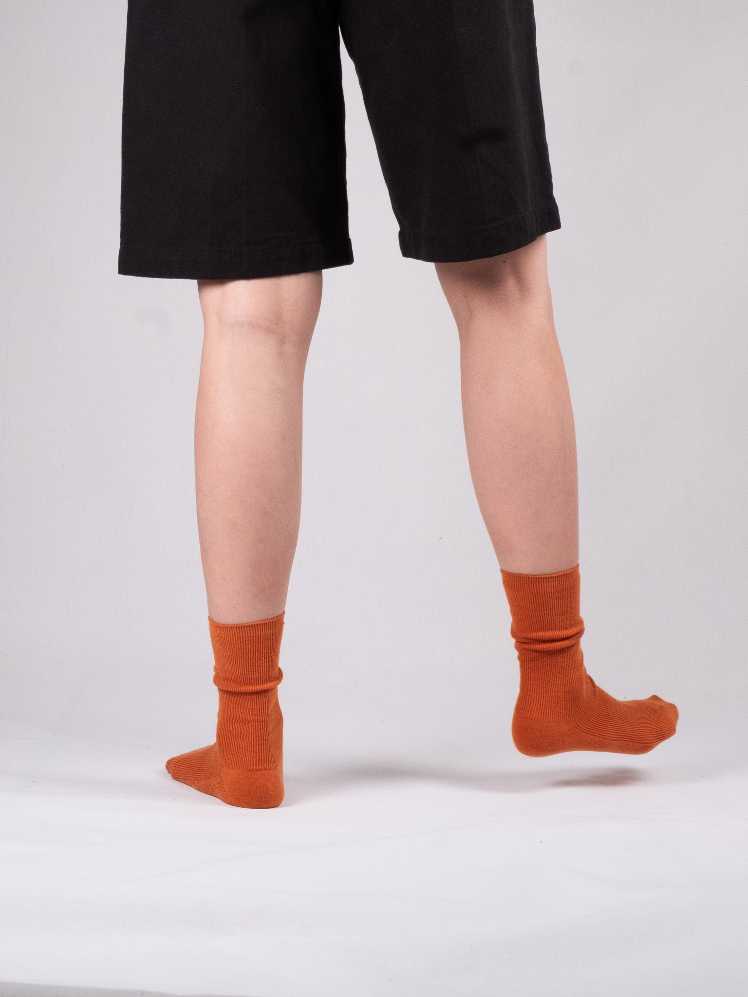 Fine ribbed socks - Persimmon