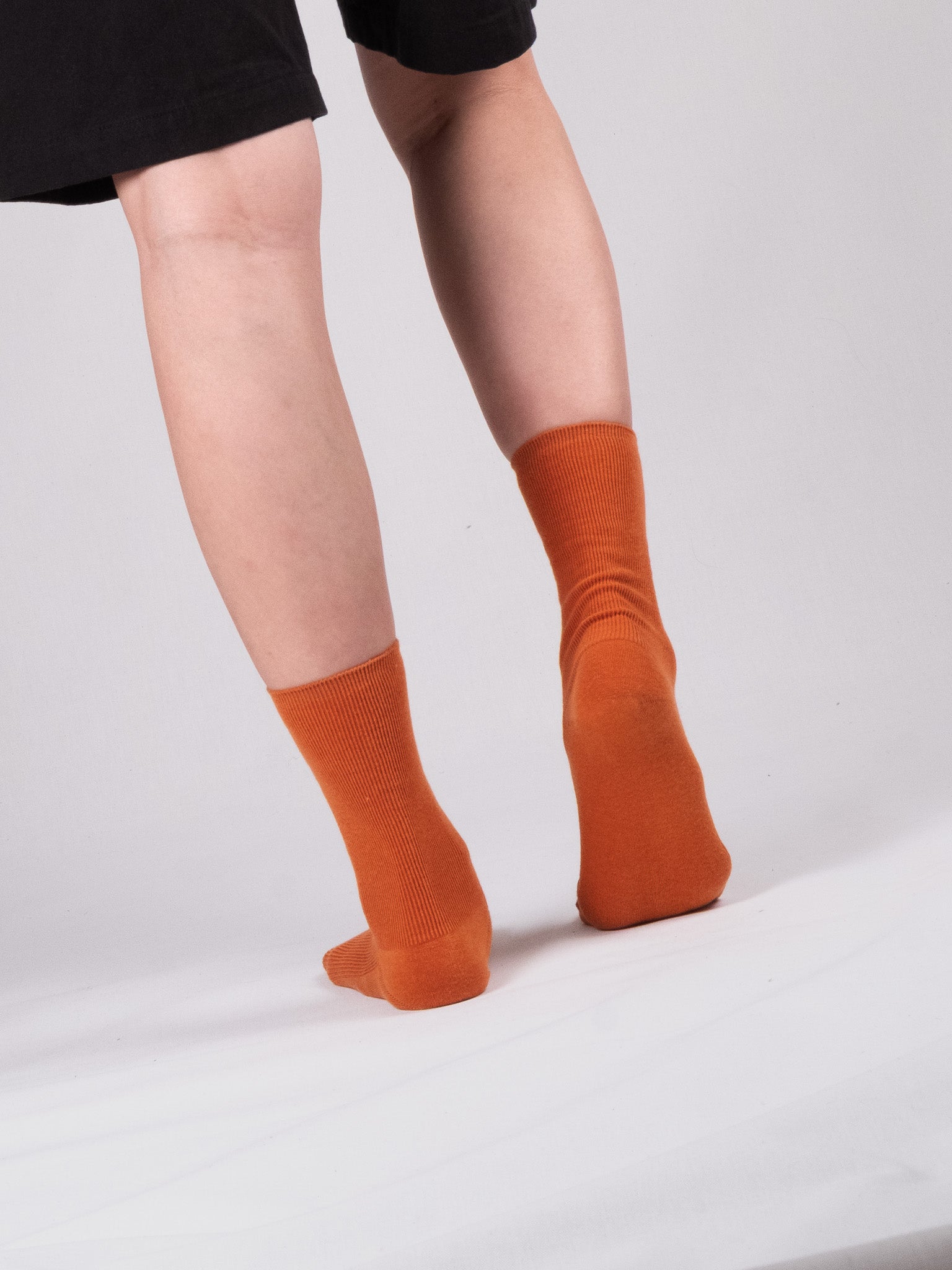 Fine ribbed socks - Persimmon