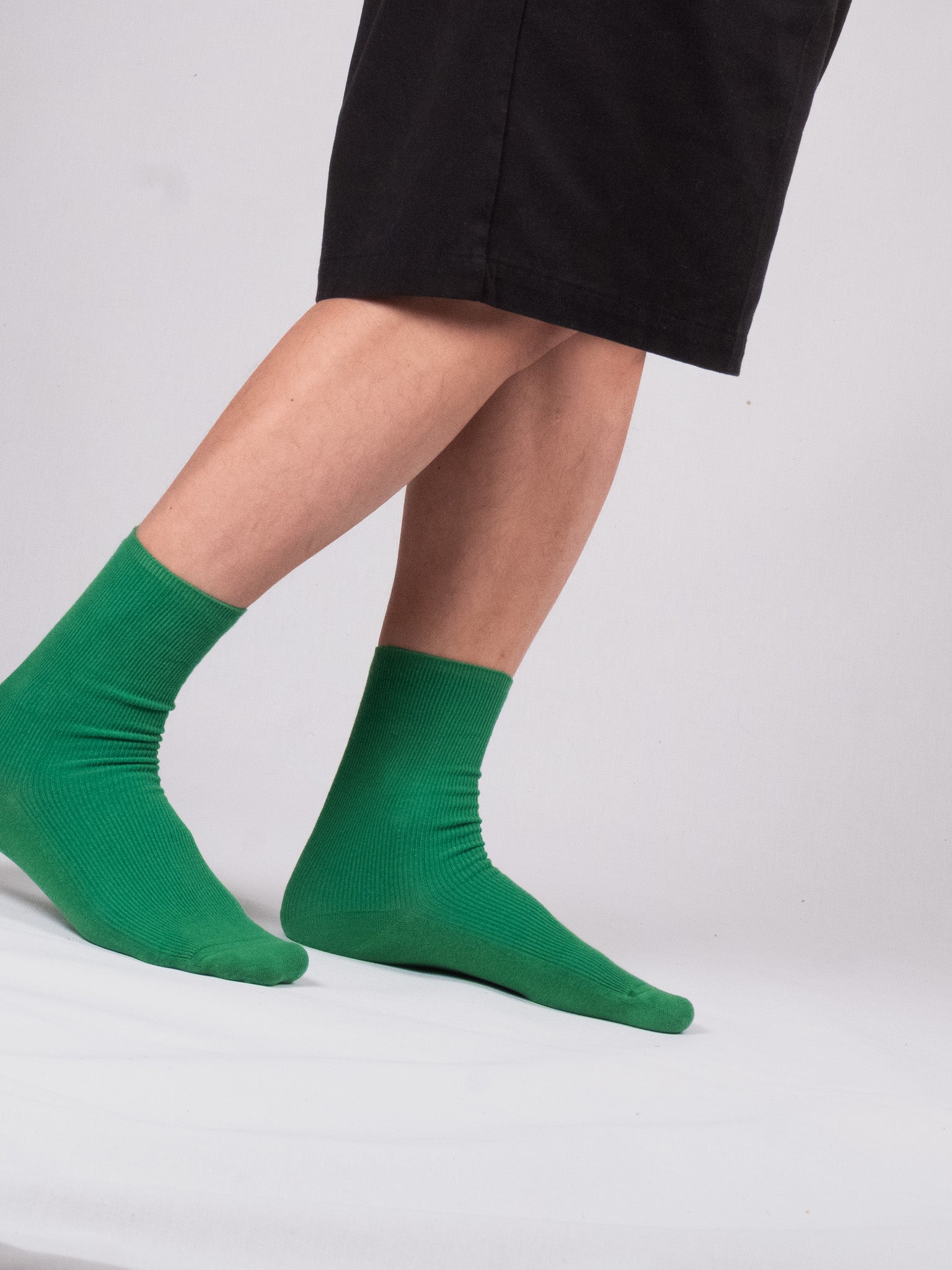 Fine ribbed socks - Emerald