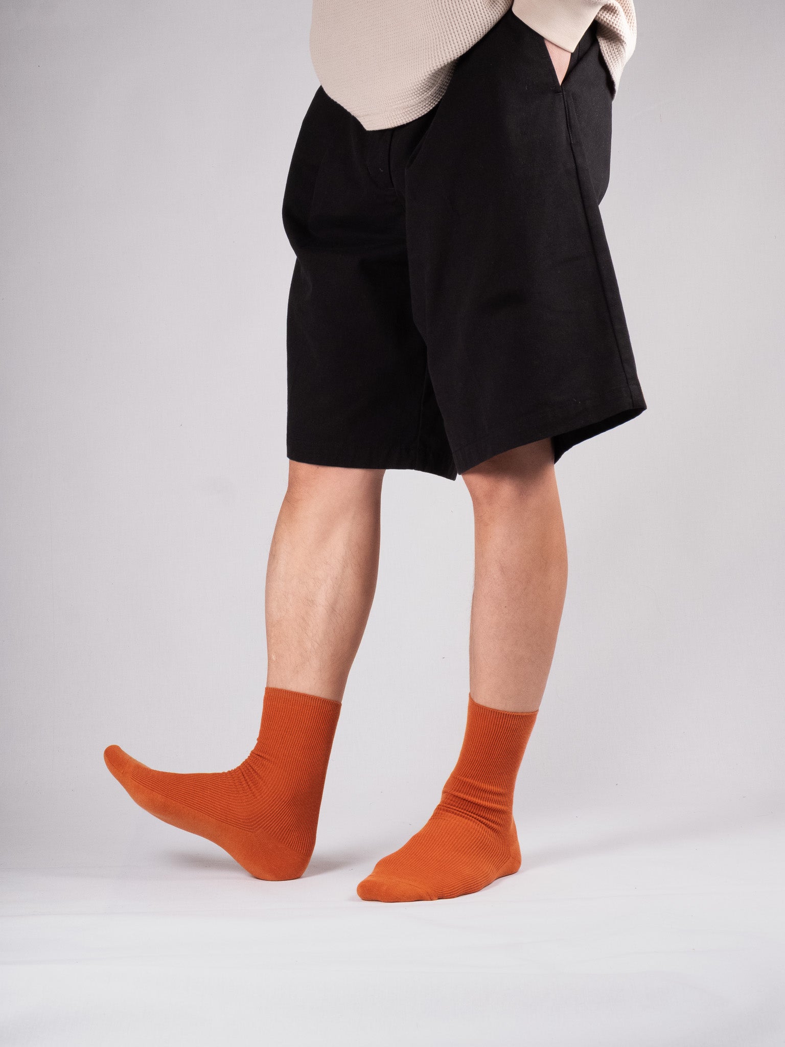 Fine ribbed socks - Persimmon