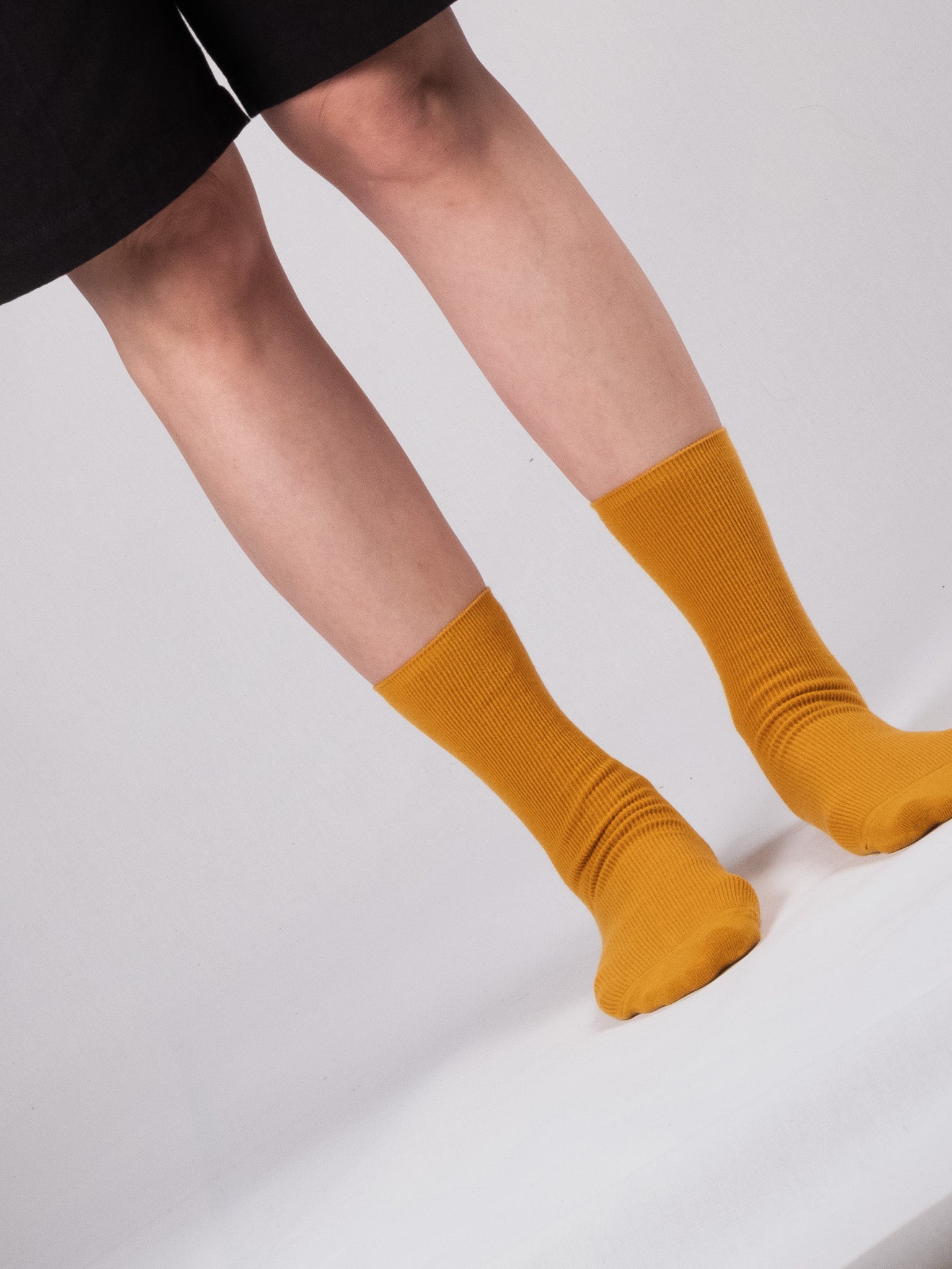 Fine ribbed socks - Mustard