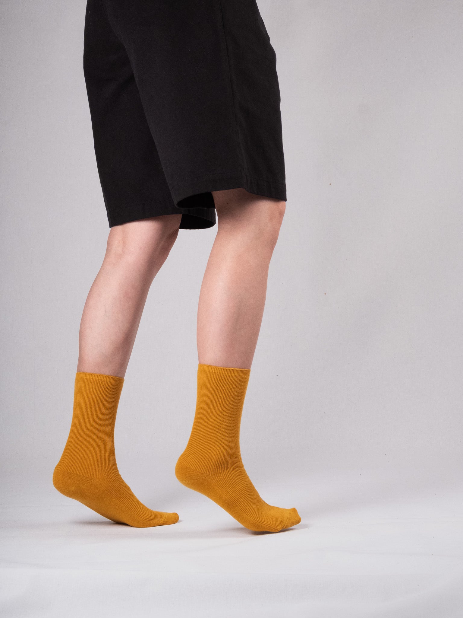 Fine ribbed socks - Mustard