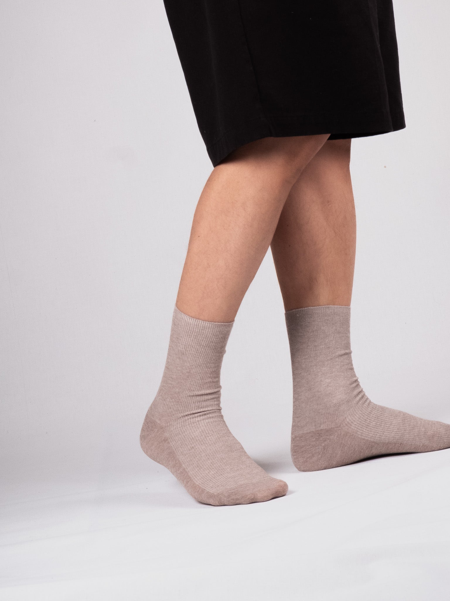 Fine ribbed socks - Cocoa beige