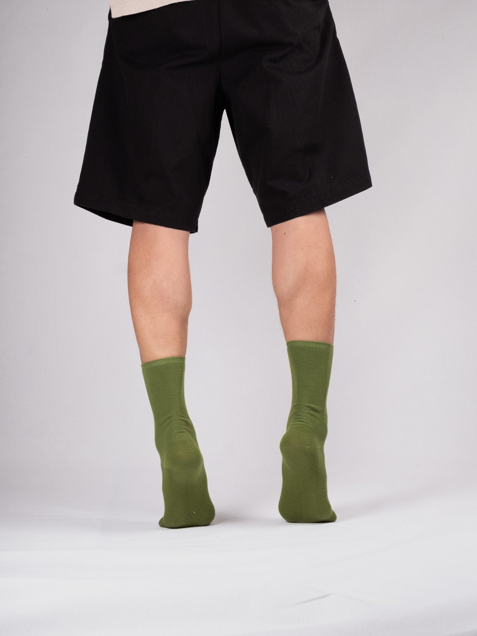 Fine ribbed socks - Green Olive
