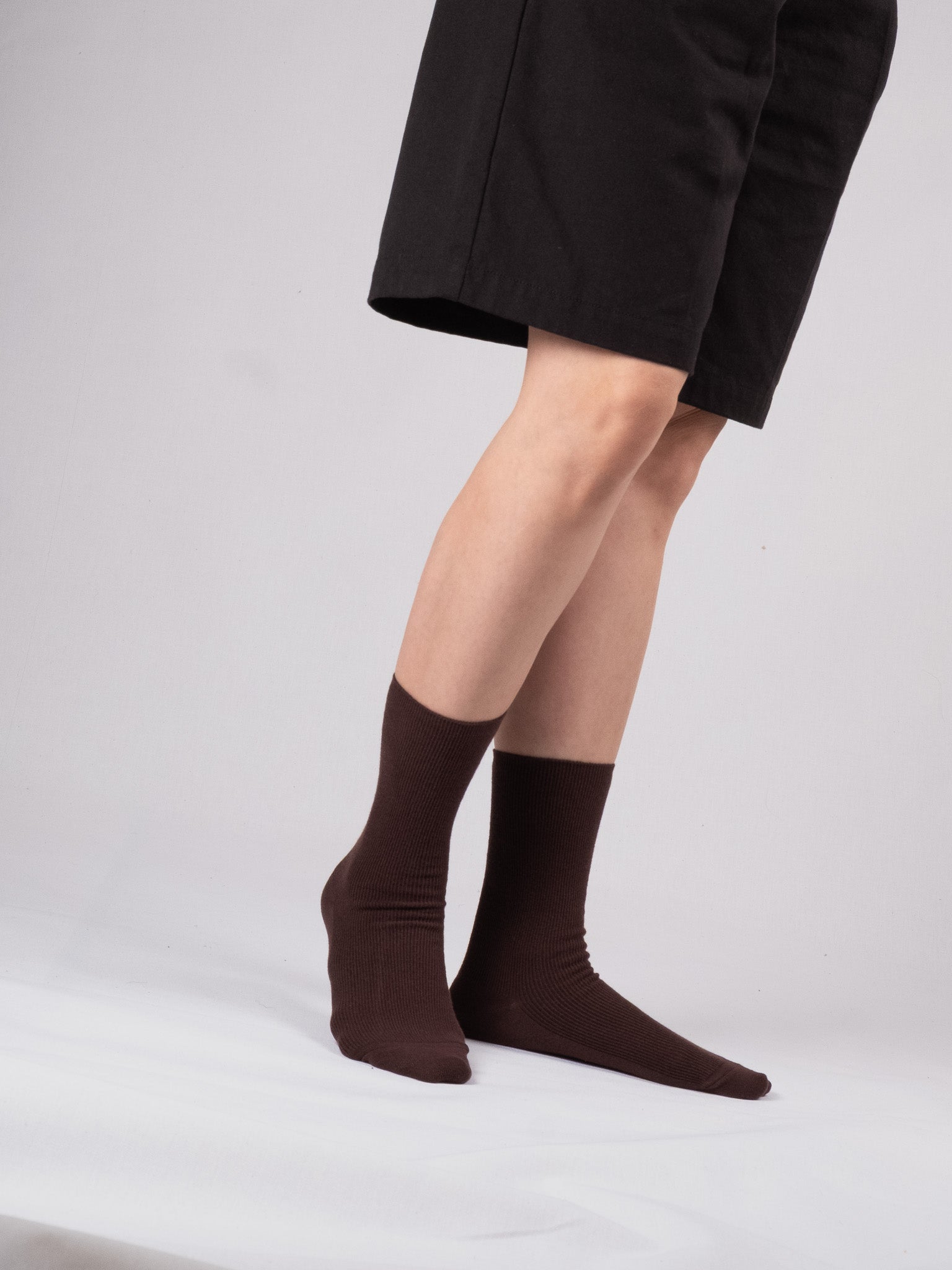 Fine ribbed socks - Dark Chocolate