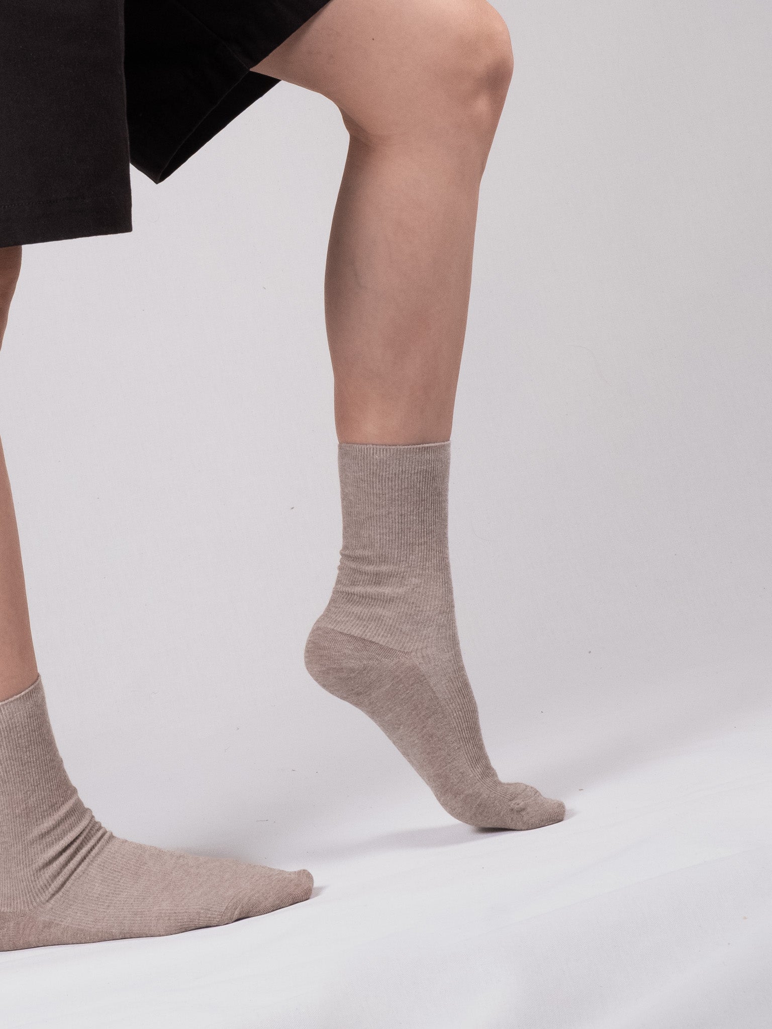 Fine ribbed socks - Cocoa beige