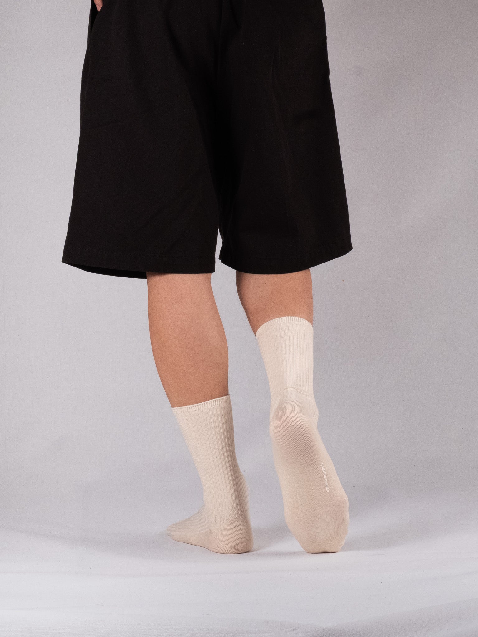 Cotton Ribbed Socks - Cream