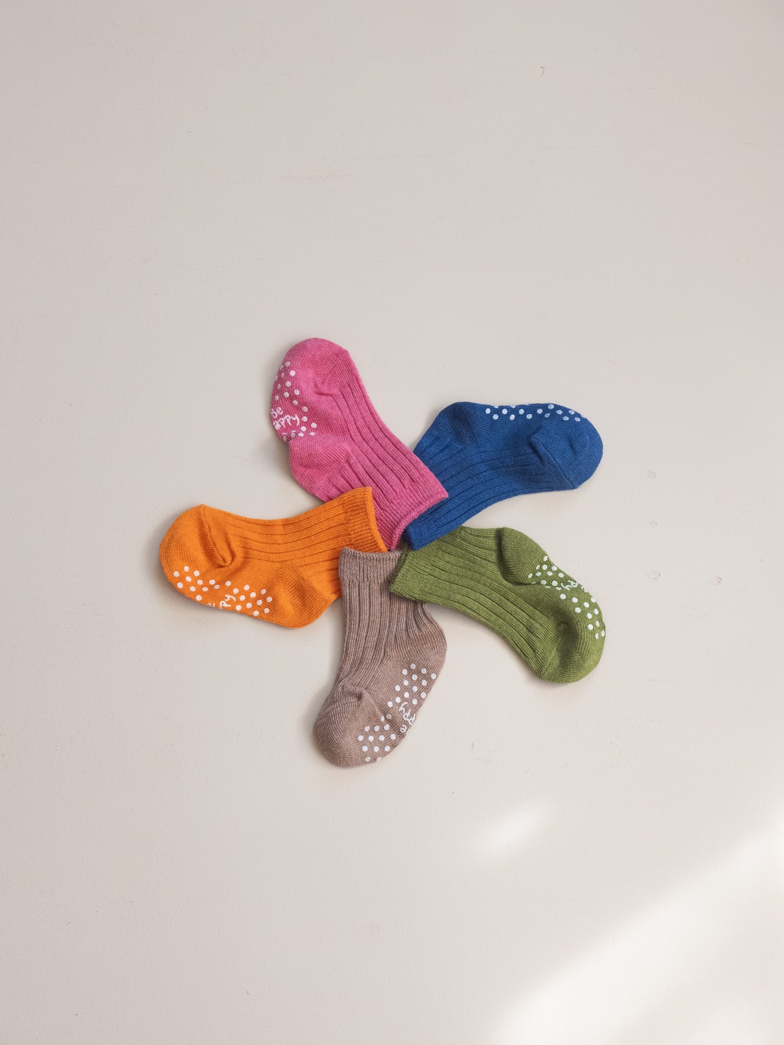 Non-slip cotton ribbed baby socks