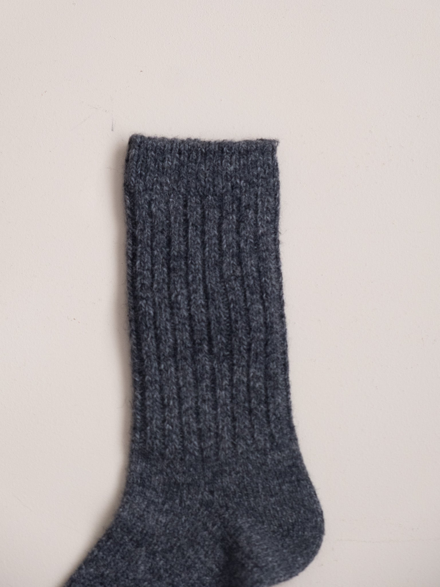 Ribbed Wool Socks - Charcoal