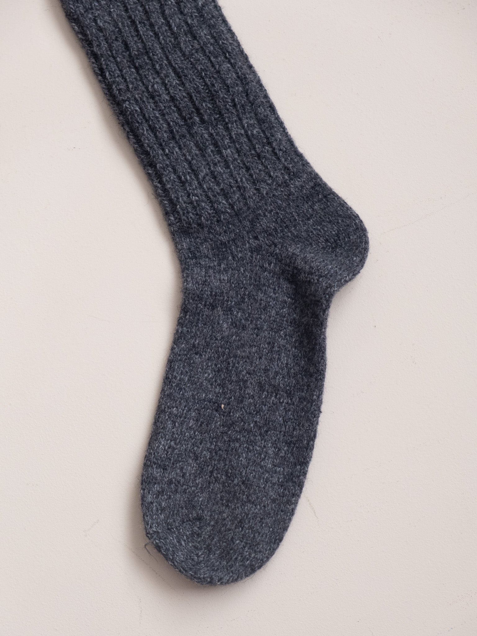 Ribbed Wool Socks - Charcoal