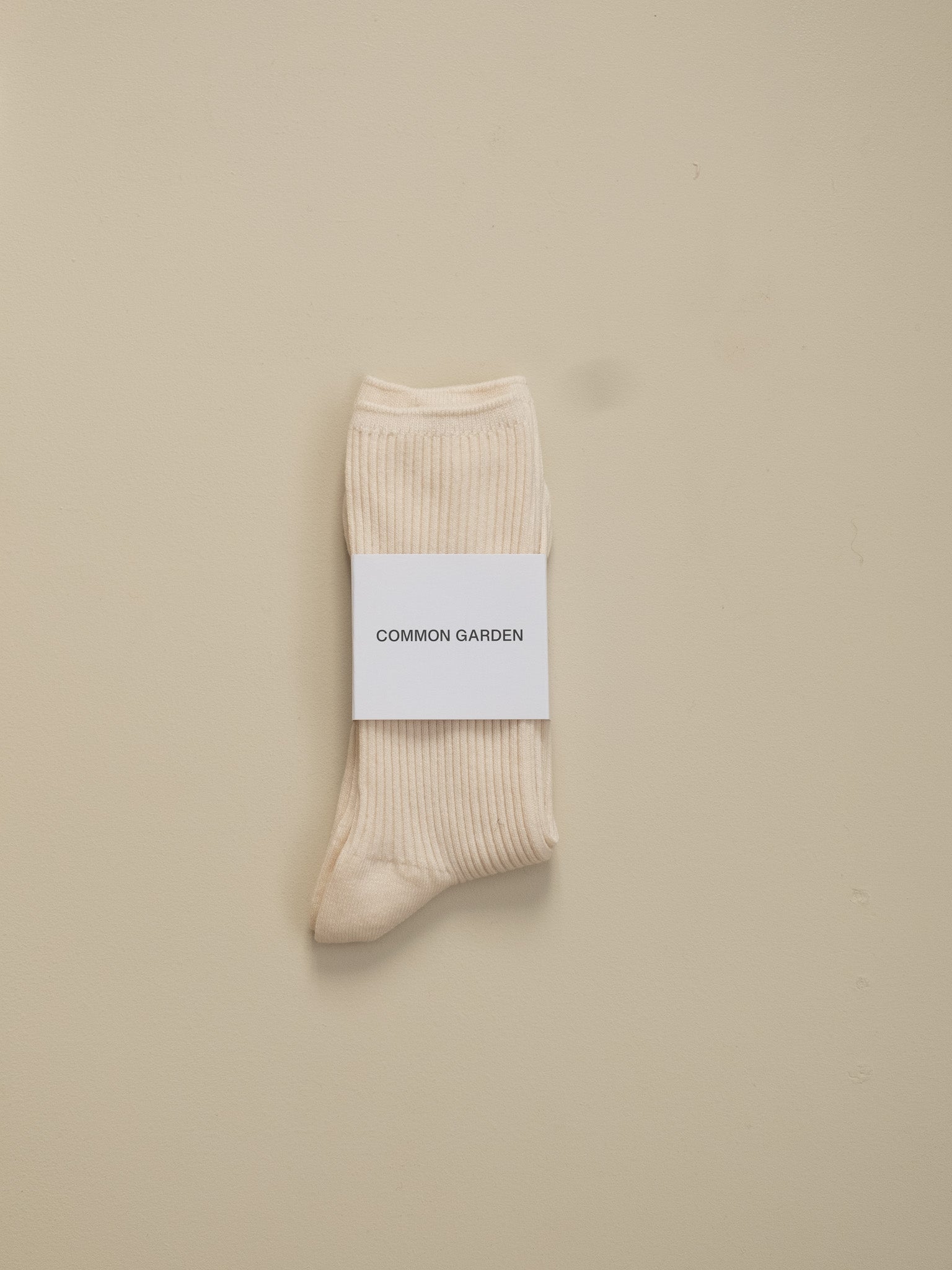 Cotton Ribbed Socks - Cream