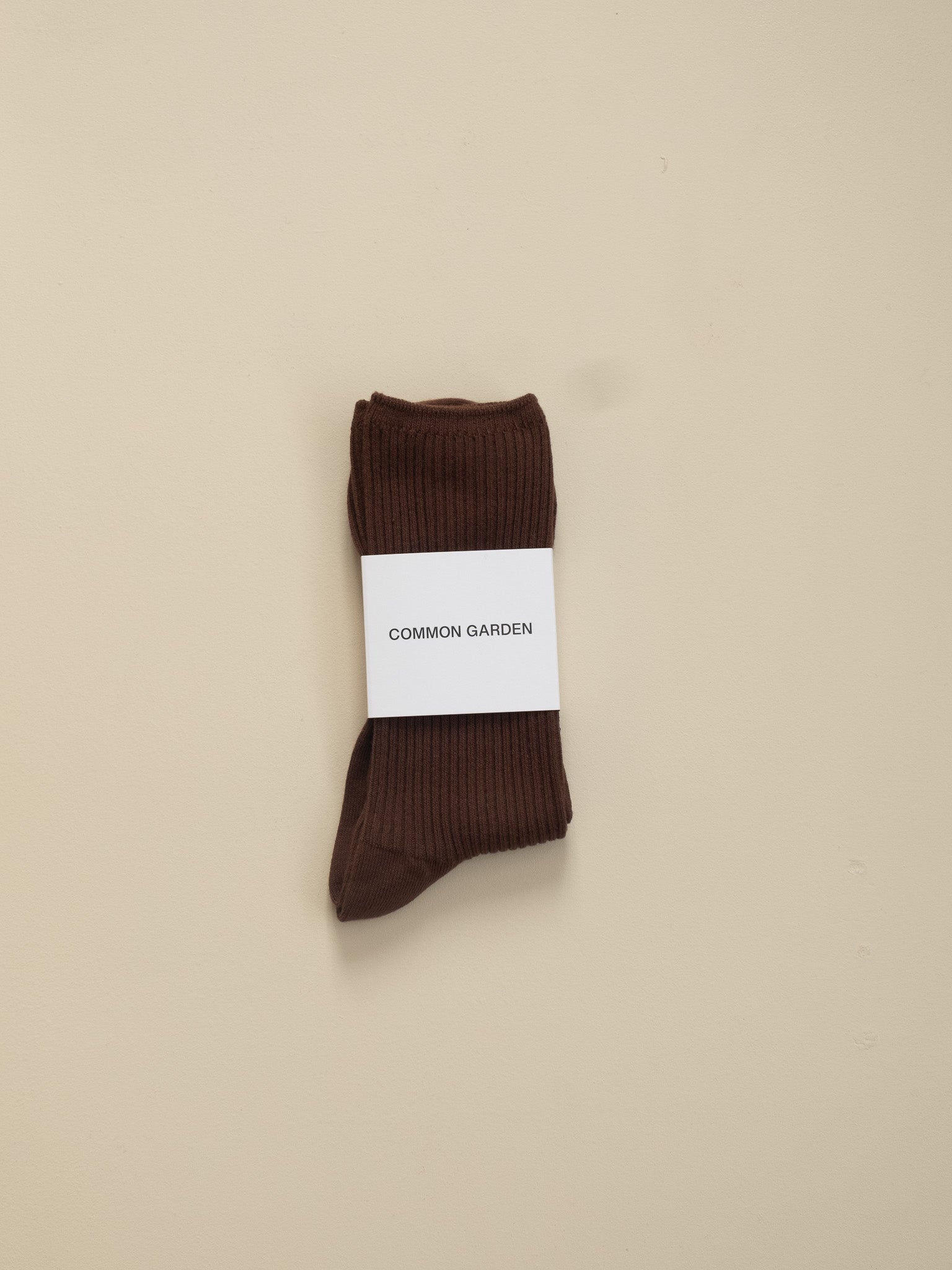 Cotton Ribbed Socks - Cacao