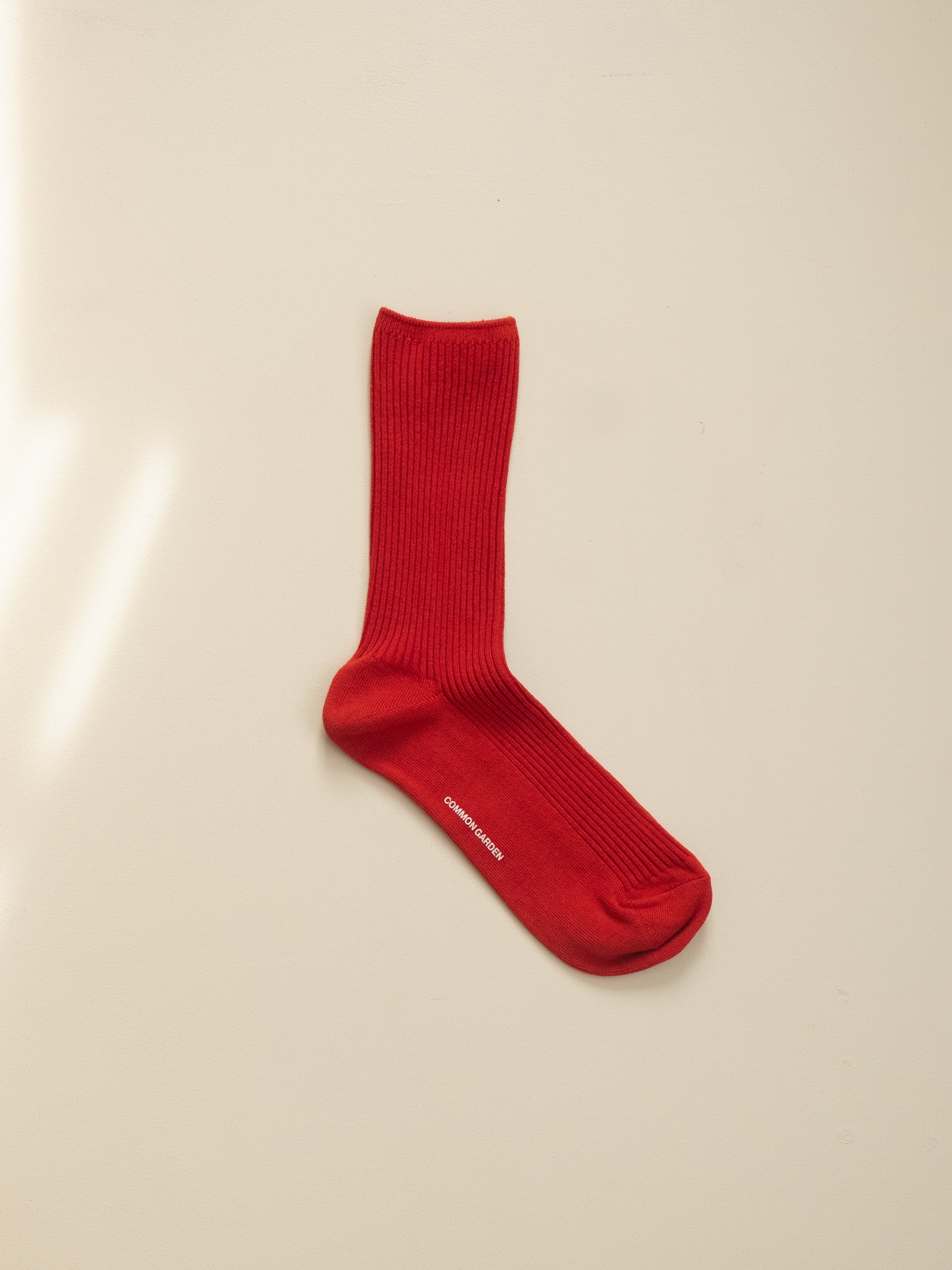 Cotton Ribbed Socks - Rust