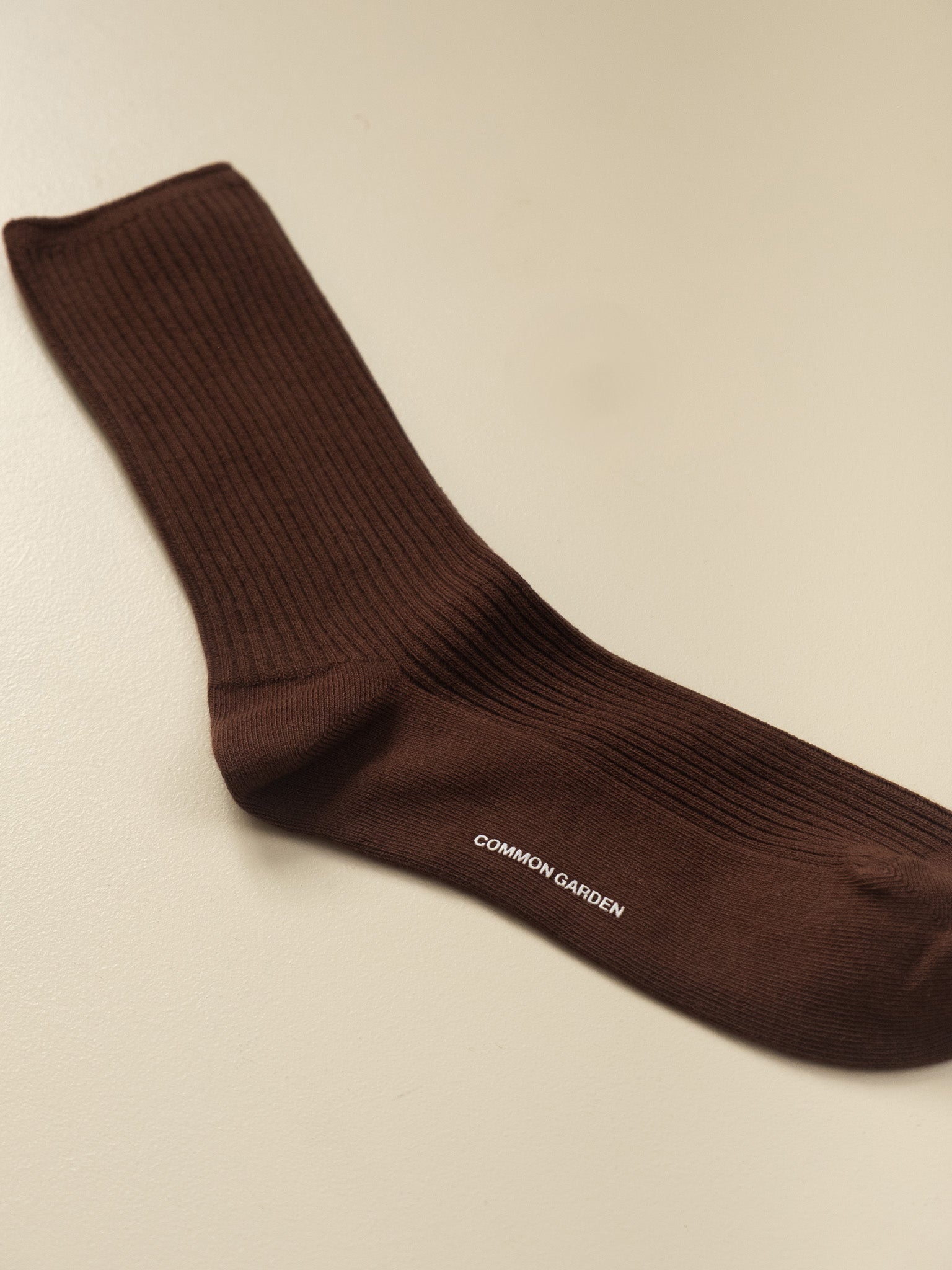 Cotton Ribbed Socks - Cacao