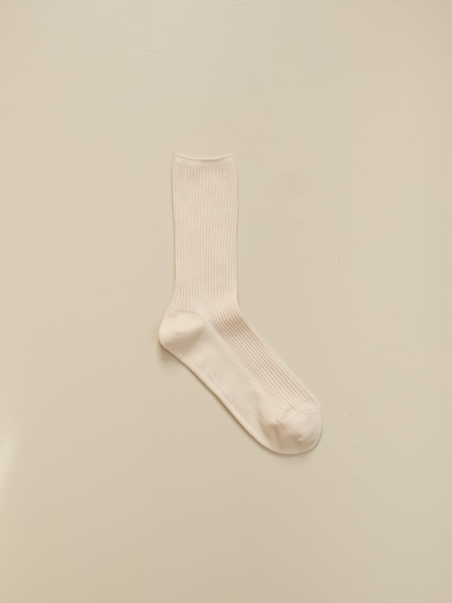Cotton Ribbed Socks - Cream