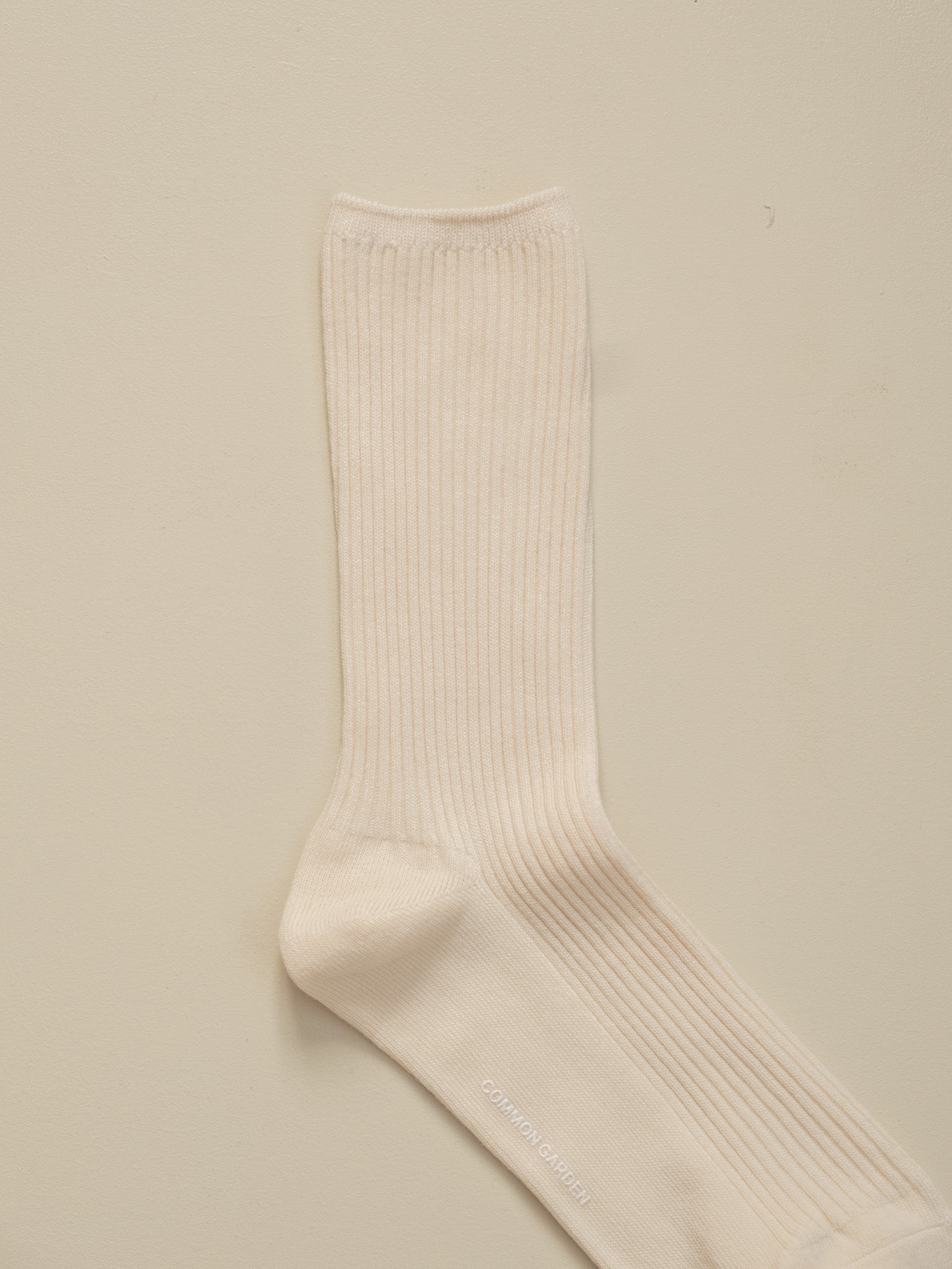 Cotton Ribbed Socks - Cream