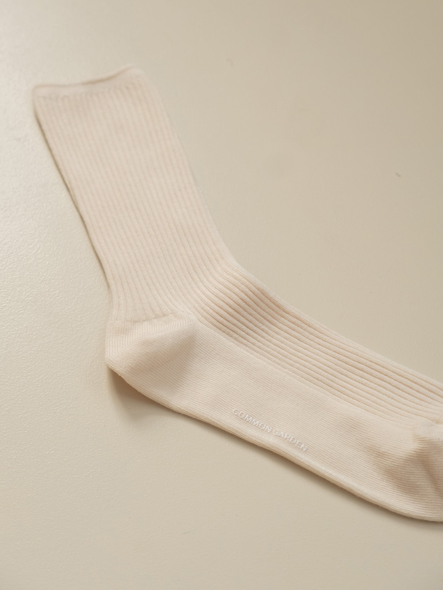 Cotton Ribbed Socks - Cream