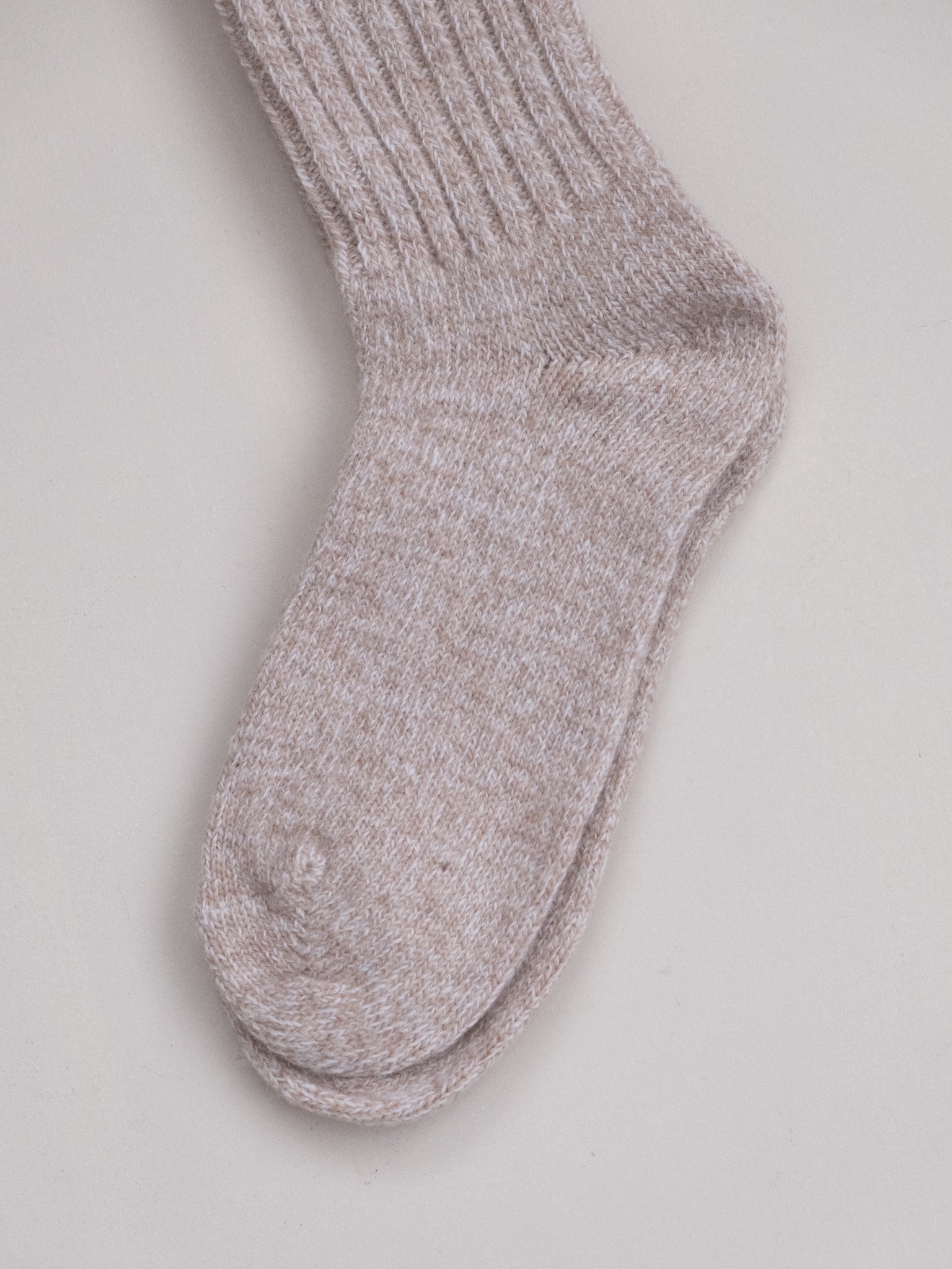 Ribbed Wool Socks - Beige