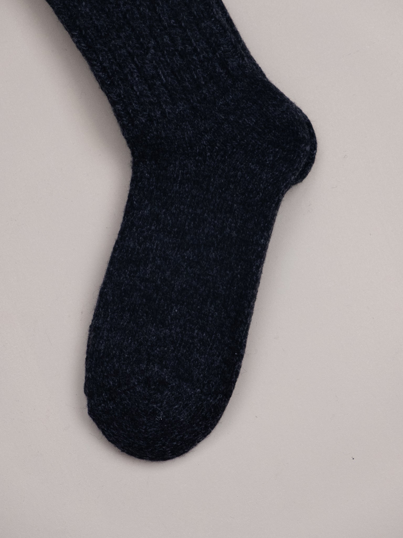 Ribbed Wool Socks - Charcoal